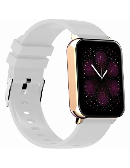 Smartwatch gravity różowe złoto szary 2 paski gt17-4