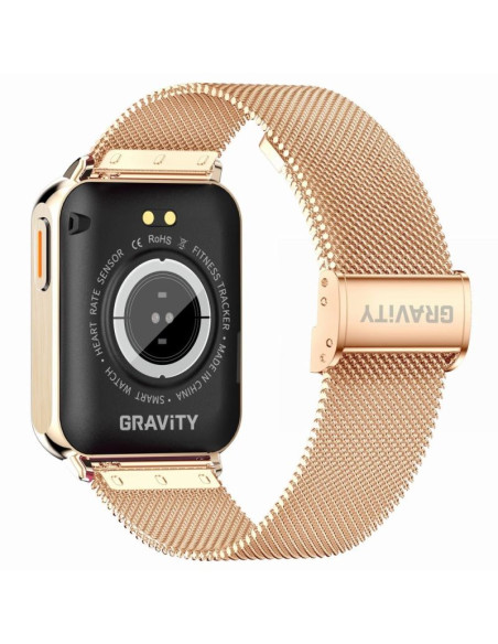 Smartwatch gravity różowe złoto szary 2 paski gt17-4