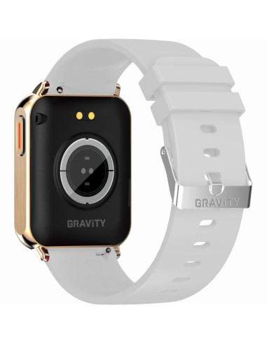 Smartwatch gravity różowe złoto szary 2 paski gt17-4