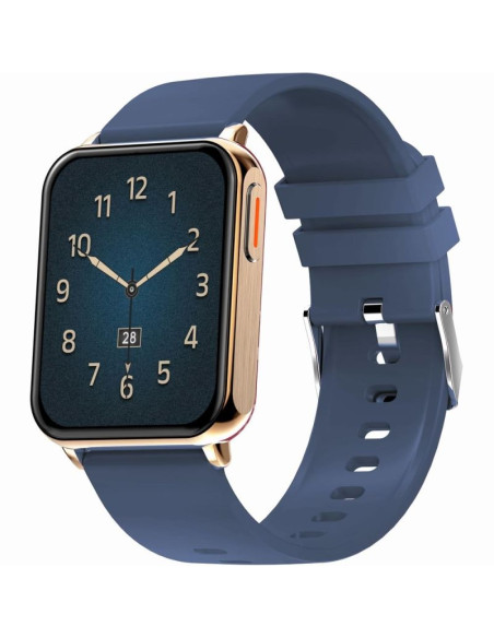 Smartwatch gravity różowe złoto granatowy 2 paski gt17-2