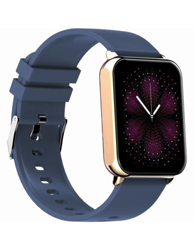 Smartwatch gravity różowe złoto granatowy 2 paski gt17-2