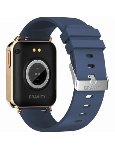 Smartwatch gravity różowe złoto granatowy 2 paski gt17-2