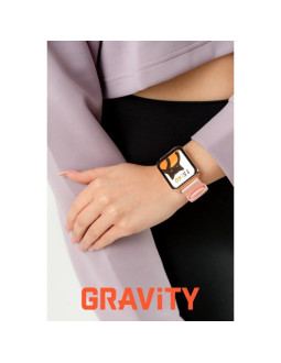 Smartwatch gravity różowe złoto różowy 2 paski gt17-1 2
