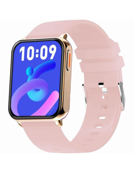 Smartwatch gravity różowe złoto różowy 2 paski gt17-1