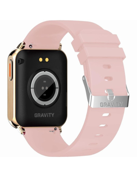 Smartwatch gravity różowe złoto różowy 2 paski gt17-1