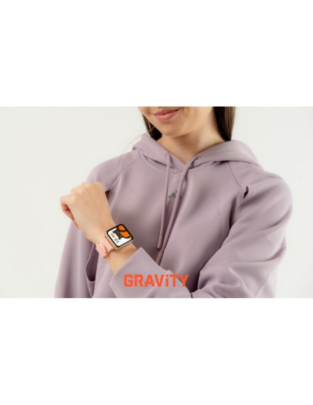 Smartwatch gravity różowe złoto różowy 2 paski gt17-1