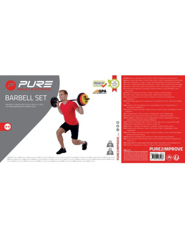 Sztanga składana kompozytowa 20kg 130cm pure 2 improve