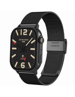 Smartwatch gravity gt15-3 czerwony pasek silikonowy + czarna bransoleta 2