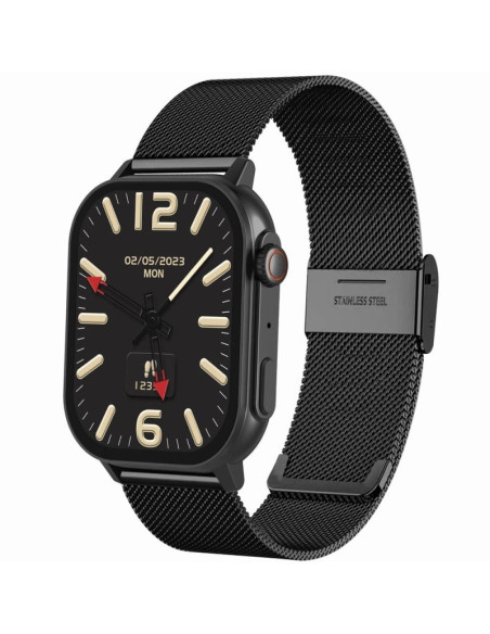 Smartwatch gravity gt15-3 czerwony pasek silikonowy + czarna bransoleta