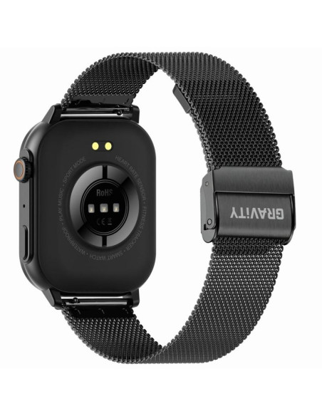 Smartwatch gravity gt15-3 czerwony pasek silikonowy + czarna bransoleta