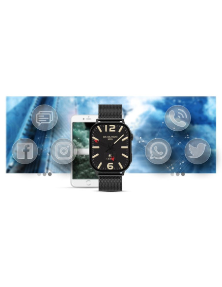 Smartwatch gravity gt15-3 czerwony pasek silikonowy + czarna bransoleta