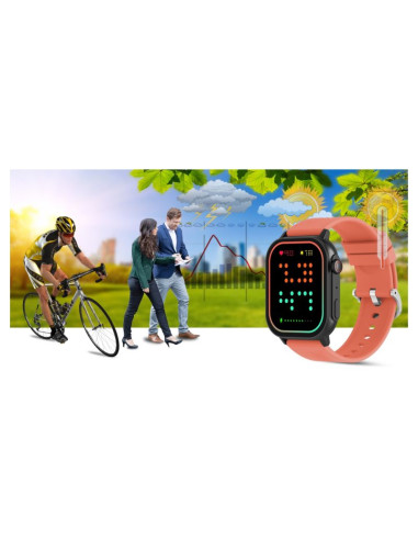 Smartwatch gravity gt15-3 czerwony pasek silikonowy + czarna bransoleta