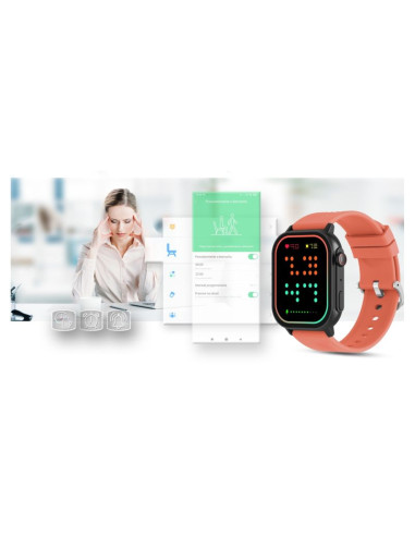 Smartwatch gravity gt15-3 czerwony pasek silikonowy + czarna bransoleta