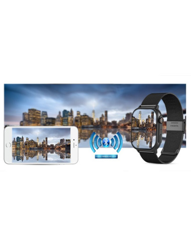 Smartwatch gravity gt15-3 czerwony pasek silikonowy + czarna bransoleta