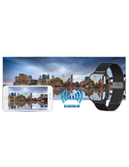 Smartwatch gravity gt15-3 czerwony pasek silikonowy + czarna bransoleta