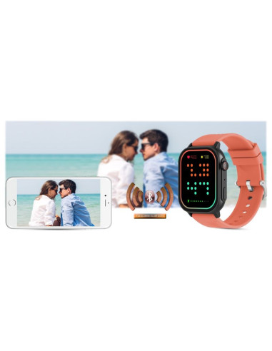 Smartwatch gravity gt15-3 czerwony pasek silikonowy + czarna bransoleta