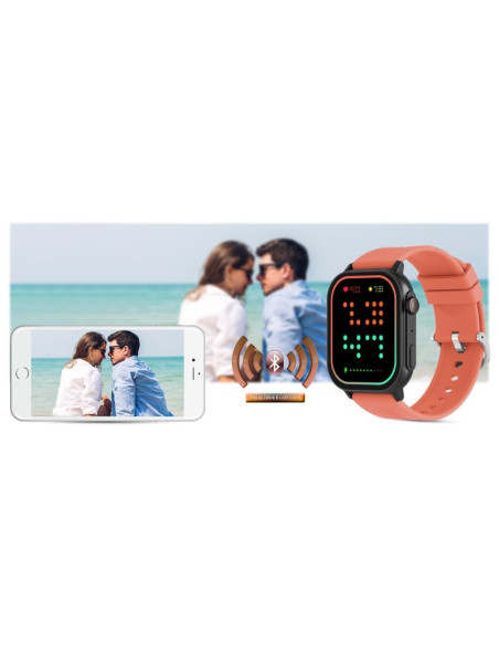 Smartwatch gravity gt15-3 czerwony pasek silikonowy + czarna bransoleta