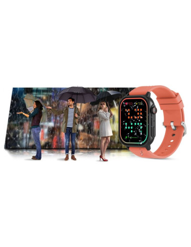 Smartwatch gravity gt15-3 czerwony pasek silikonowy + czarna bransoleta