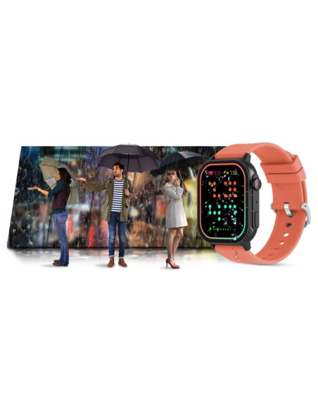 Smartwatch gravity gt15-3 czerwony pasek silikonowy + czarna bransoleta