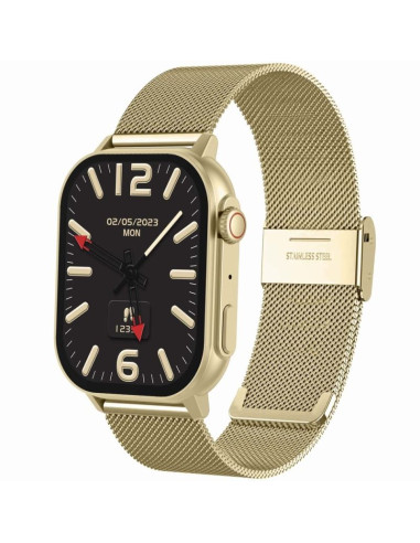 Smartwatch gravity gt15-7 różowy pasek silikonowy + złota bransoleta