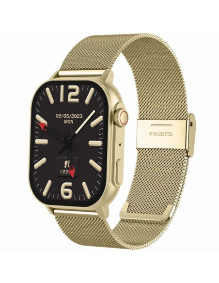 Smartwatch gravity gt15-7 różowy pasek silikonowy + złota bransoleta