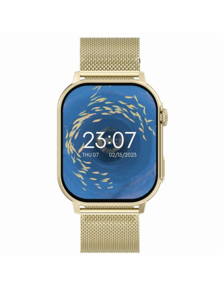 Smartwatch gravity gt15-7 różowy pasek silikonowy + złota bransoleta