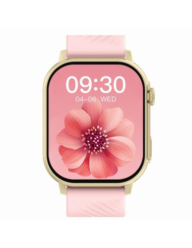 Smartwatch gravity gt15-7 różowy pasek silikonowy + złota bransoleta