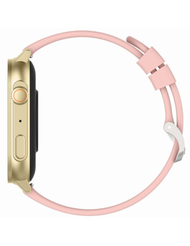 Smartwatch gravity gt15-7 różowy pasek silikonowy + złota bransoleta