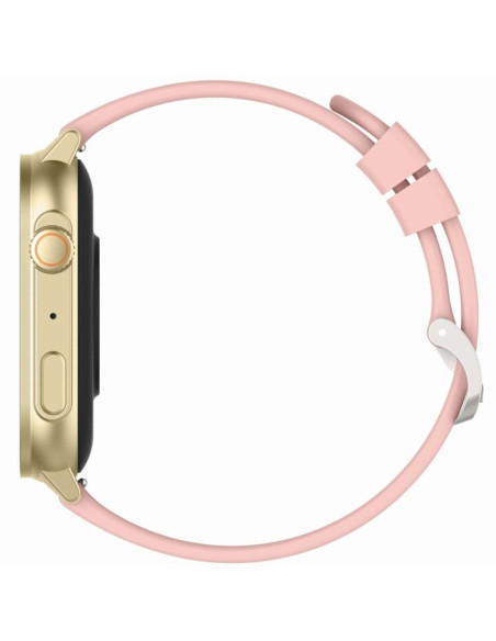Smartwatch gravity gt15-7 różowy pasek silikonowy + złota bransoleta