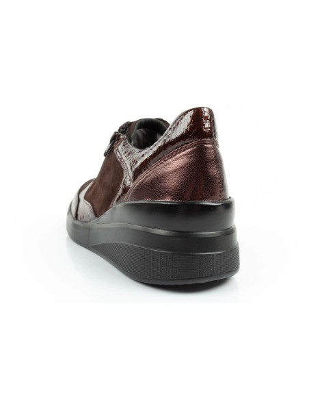 Scholl emma laces uty damskie sportowe skórzane brązowe platforma
