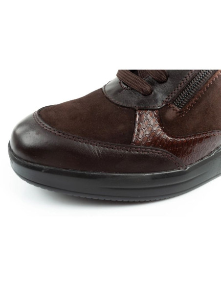 Scholl emma laces uty damskie sportowe skórzane brązowe platforma