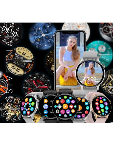 Smartwatch damski rubicon rncf10 silver/grey smarub238