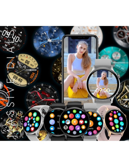 Smartwatch damski rubicon rncf10 silver/grey smarub238