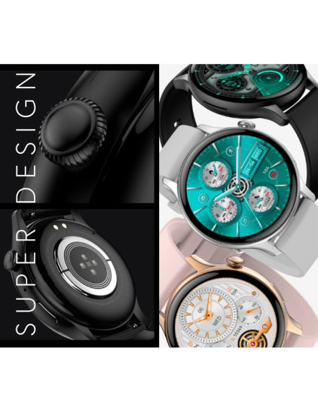 Smartwatch damski rubicon rncf10 silver/grey smarub238