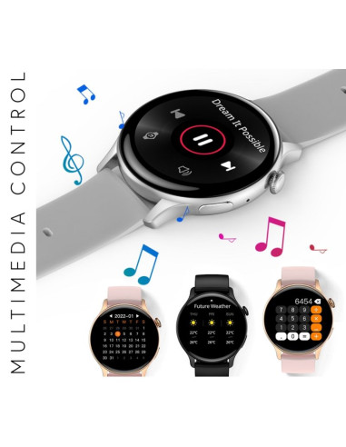 Smartwatch damski rubicon rncf10 silver/grey smarub238