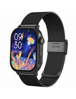 Smartwatch gravity gt15-1 czarny pasek silikonowy + czarna bransoleta 2