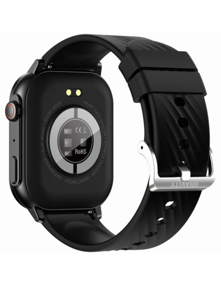 Smartwatch gravity gt15-1 czarny pasek silikonowy + czarna bransoleta