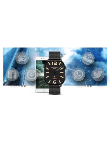 Smartwatch gravity gt15-1 czarny pasek silikonowy + czarna bransoleta