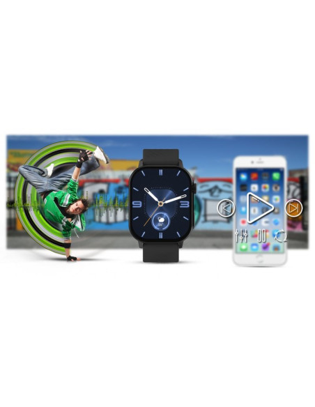 Smartwatch gravity gt15-1 czarny pasek silikonowy + czarna bransoleta