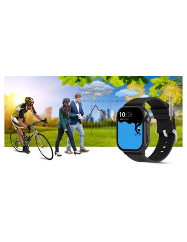 Smartwatch gravity gt15-1 czarny pasek silikonowy + czarna bransoleta