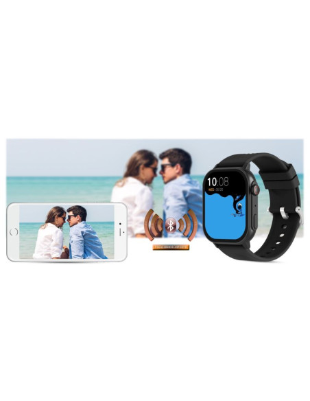 Smartwatch gravity gt15-1 czarny pasek silikonowy + czarna bransoleta