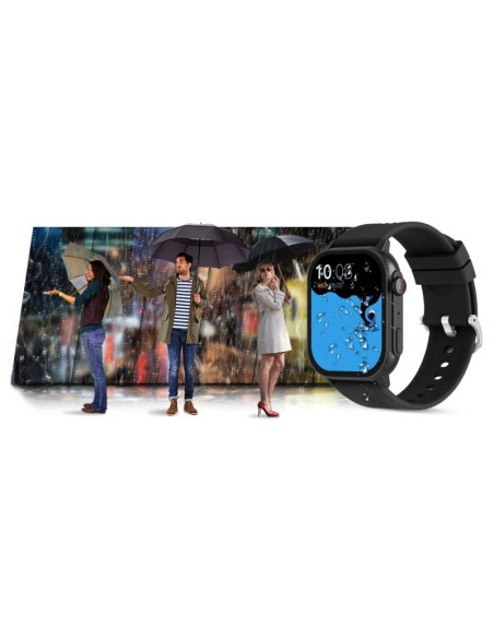 Smartwatch gravity gt15-1 czarny pasek silikonowy + czarna bransoleta