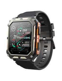 Smartwatch męski rubicon rncf27 black/orange
