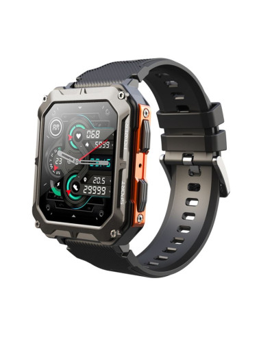 Smartwatch męski rubicon rncf27 black/orange