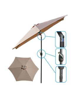 Parasol ogrodowy 300cm składany beżowy