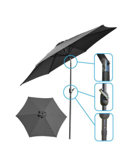 Parasol ogrodowy 300cm składany szary