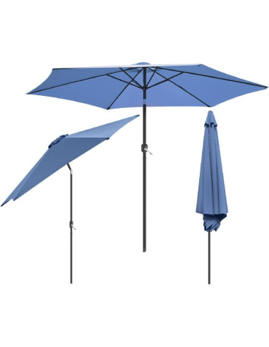 Parasol ogrodowy 300cm składany granatowy