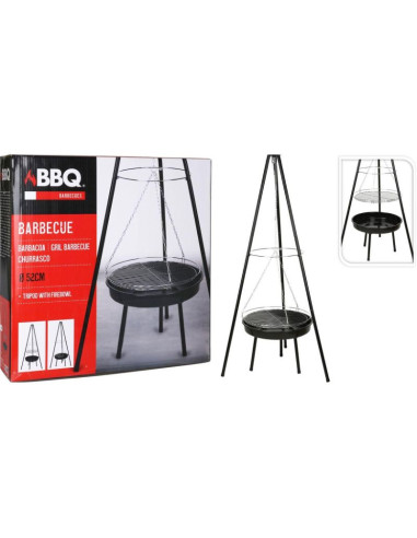 Grill ogrodowy wiszący na trójnogu 52cm