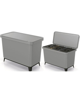 Śmietnik kosze na śmieci systema sortibox 3w1 smooth gray