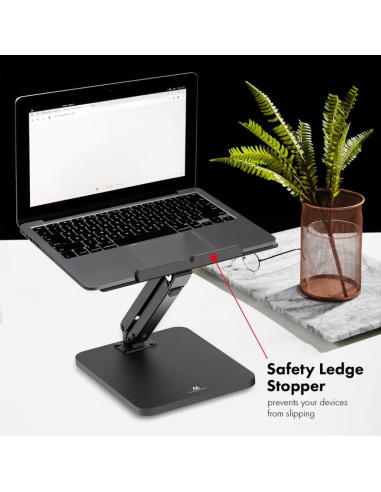 Maclean podstawka biurkowa na monitor lub laptop, sprężyna gazowa, do pracy stojąco siedzącej, czarna mc-493